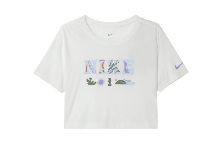 Nike Nike Dri-FIT Women's Print Cropped Crewneck T-Shirt White