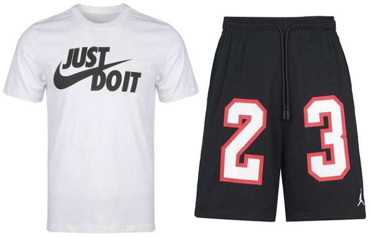 Nike Nike Casual Sportswear Men's White+Black Crew Neck Moderate