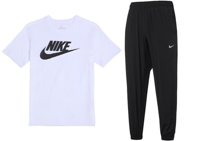 Nike Nike Casual Sportswear Men's White+Black Crew Neck Moderate
