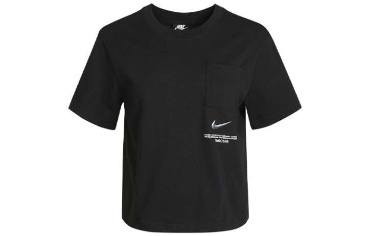 Nike Nike Crop Tops Women's Black Crew Neck Moderate