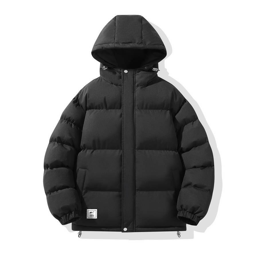 WARRIOR WARRIOR Puffer Jackets Unisex Hooded Thickened Padded Puffer Jacket