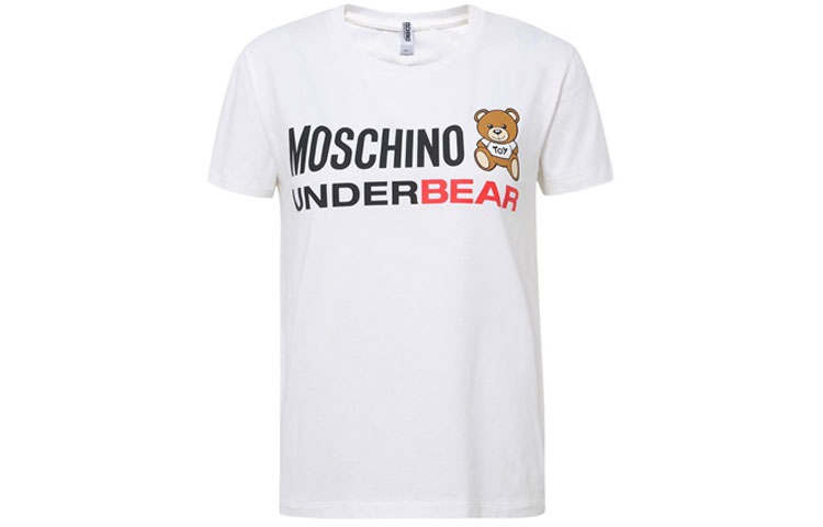 MOSCHINO T Shirts Women's White Crew Neck Moderate Straight Fit