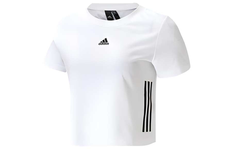 Adidas Adidas Atmos Crop Tops Women's White Crew Neck Moderate