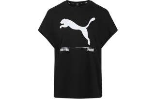 PUMA T Shirts Women's Black Crew Neck Moderate Straight Fit