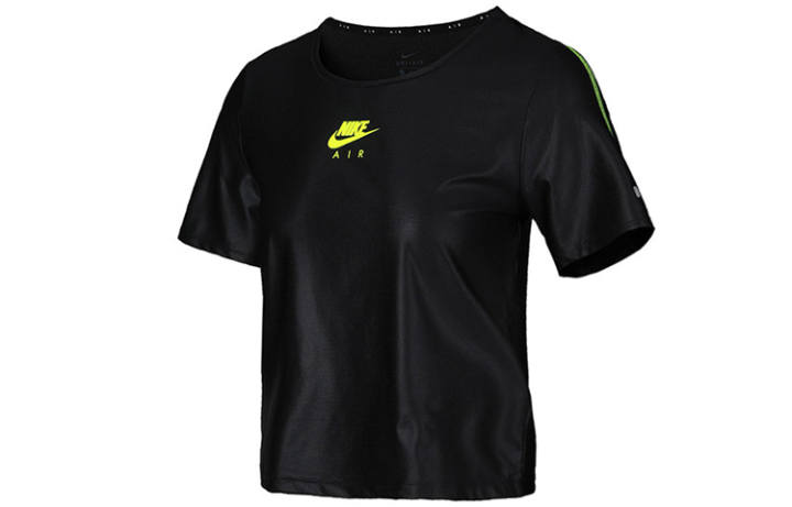 Nike Nike T Shirts Women's Black Crew Neck Moderate Straight Fit