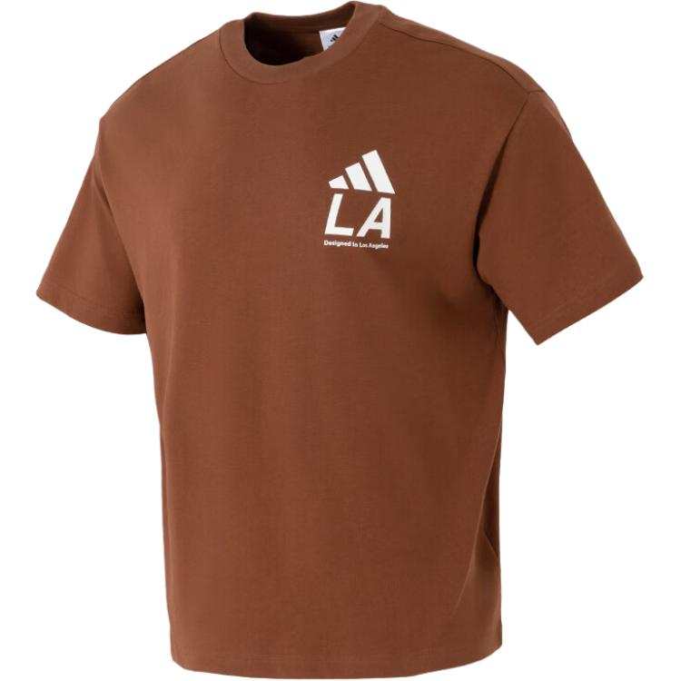 Adidas Adidas Los Angeles SS25 T Shirt Unisex Brown Red