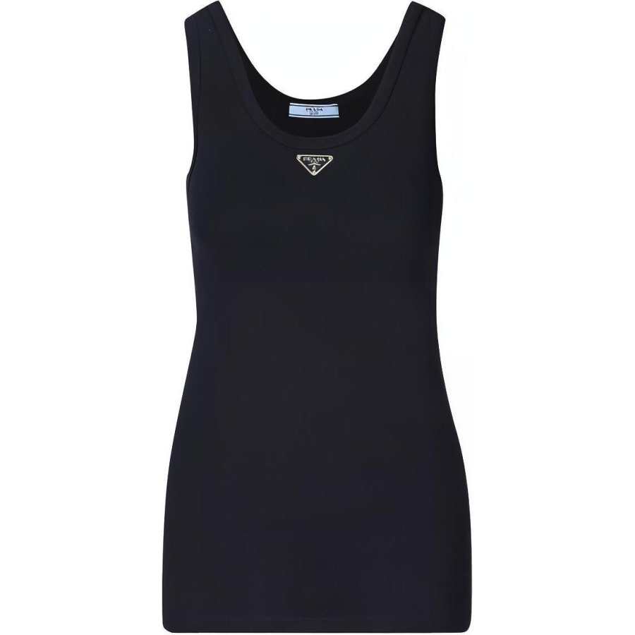 PRADA PRADA Enamel triangle Cotton Top