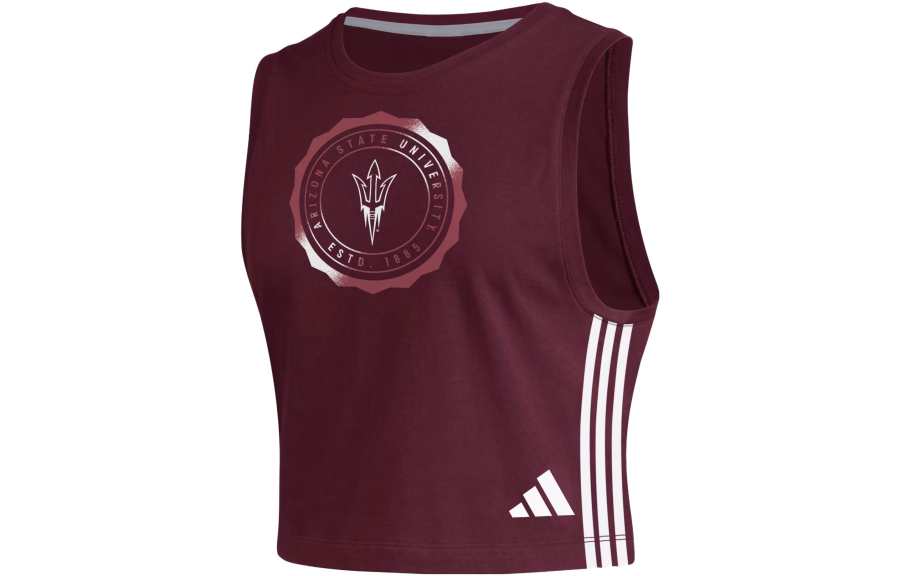 Adidas Adidas Tank Tops Women's Red Crew Neck Moderate Straight Fit