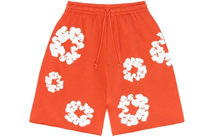 Denim Tears Wreath-print track shorts