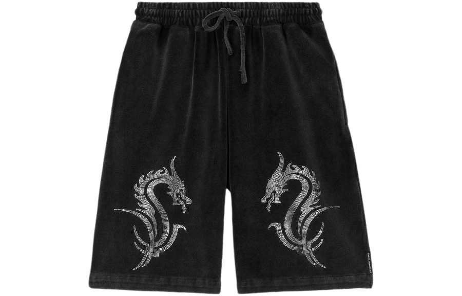 Alexander Wang Crystal-dragon Velour Shorts