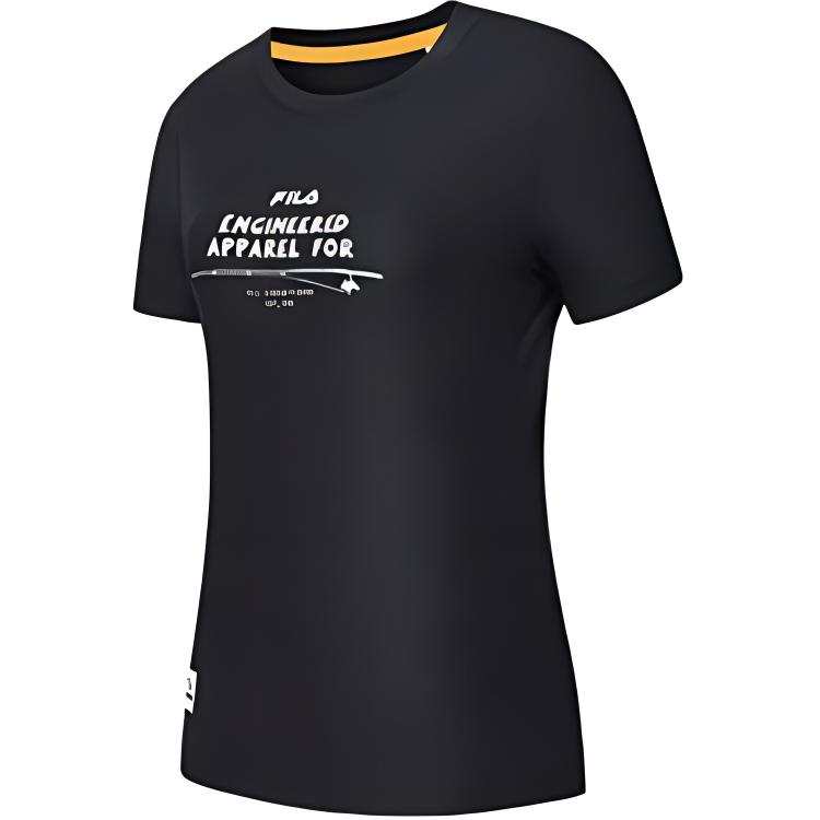 FILA T Shirts Women's Black Crew Neck Moderate Other
