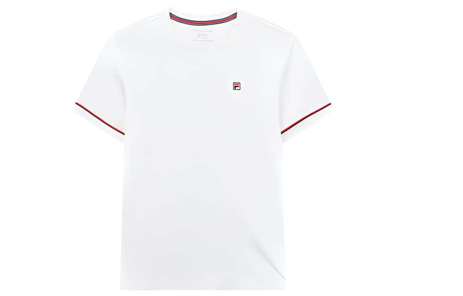 FILA T Shirts Women's White Crew Neck Moderate Straight Fit