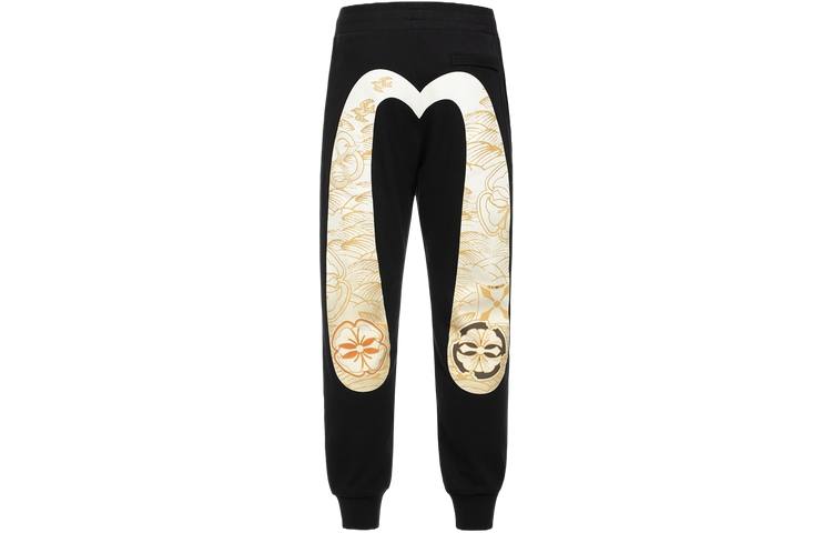 EVISU EVISU Casual Pants Men's Black Moderate Cuffed Pants