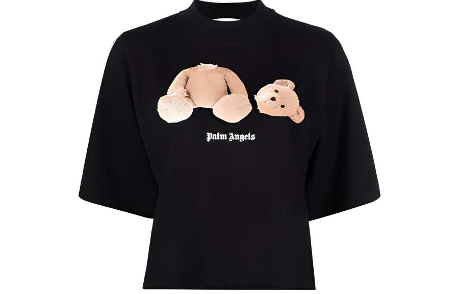PALM ANGELS Women'ss Bear Cropped T Shirt Black/Brown
