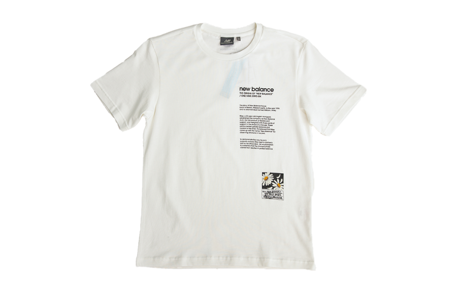 New Balance New Balance T Shirts Women's White Crew Neck Moderate Straight Fit