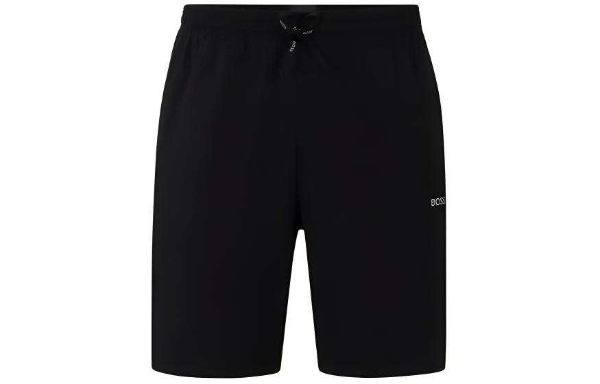 HUGO BOSS Stretch Cotton Regular Fit Shorts With Logo Detail Casual Shorts Men's Black