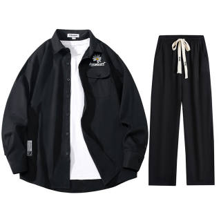 HYPASCENT Shirt Matching Sets Unisex Square Collar Thin