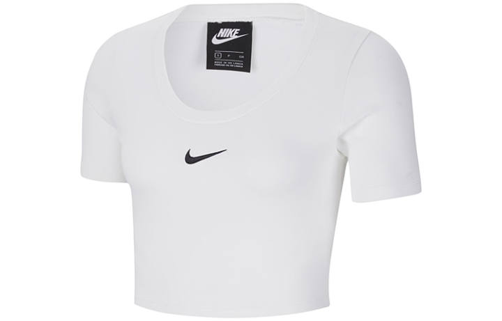 Nike Nike Sportswear Essentials Crop Tops Women's White Crew Neck Moderate