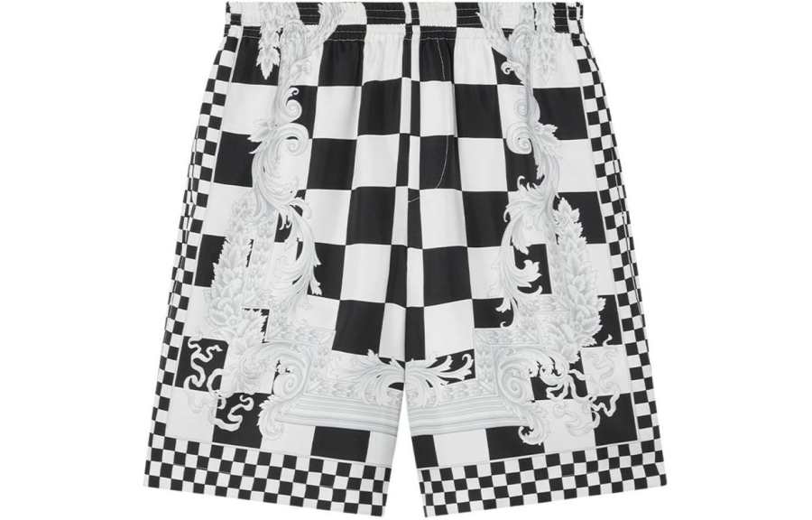 VERSACE VERSACE Barocco Check Printed Knee Length Shorts