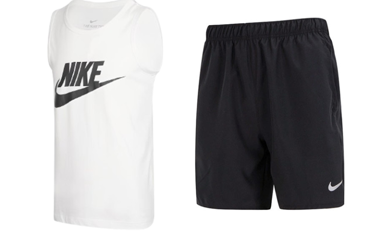 Nike Nike Casual Sportswear Men's White+Black Crew Neck Moderate