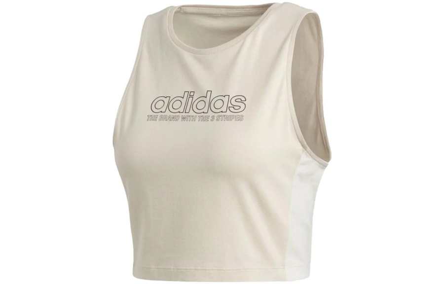 Adidas Adidas Tank Tops Women's Beige Crew Neck Moderate Other