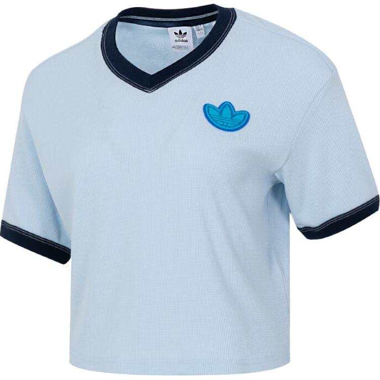 Adidas Originals Drop Shoulder Sleeve T Shirt Women's Blue