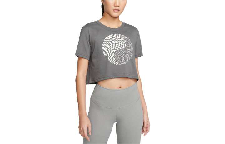 Nike Nike Crop Tops Women's Gray Crew Neck Moderate