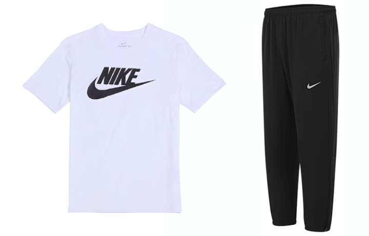 Nike Nike Casual Sportswear Men's White+Black Crew Neck Moderate