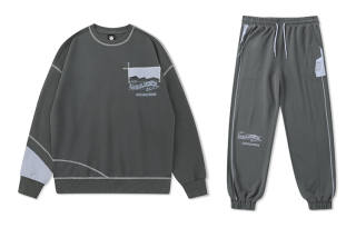 LAMLICKA Sweatshirt Sets Unisex Crew Neck Moderate