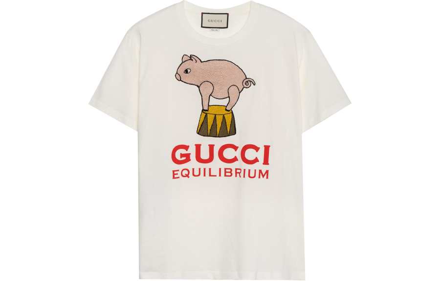 GUCCI Drop Shoulder Sleeve T Shirt Women's Ecru