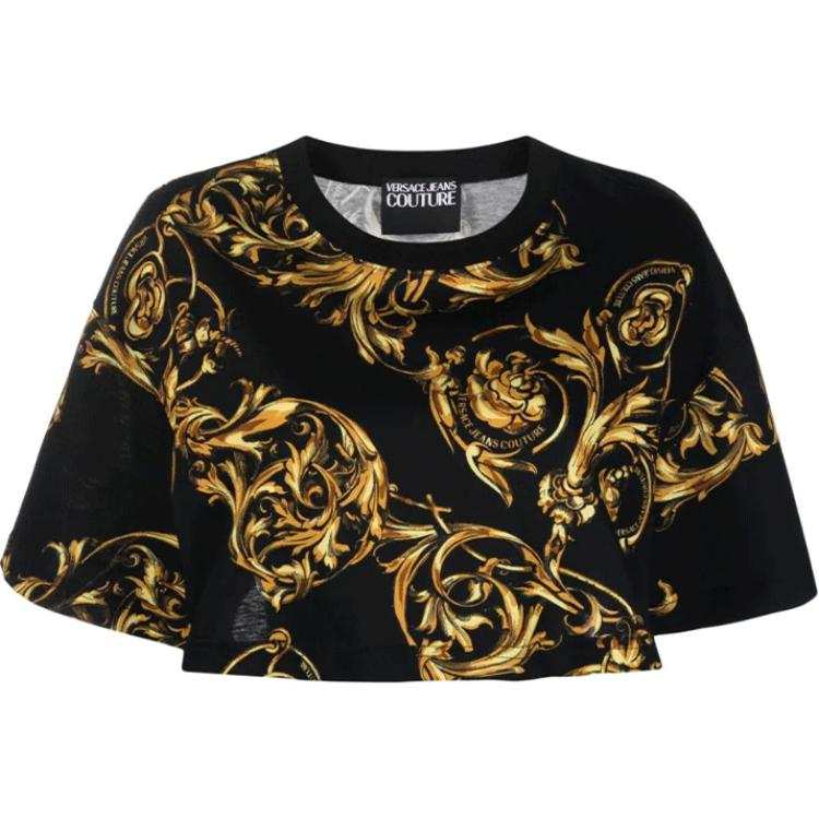 VERSACE JEANS COUTURE SS22 Crop Top Women's Black
