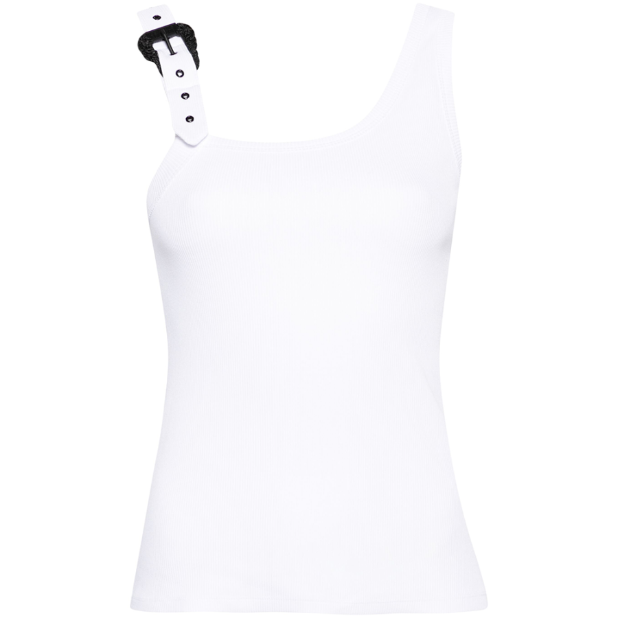 VERSACE JEANS COUTURE Buckle-Embellished Ribbed Tank Top