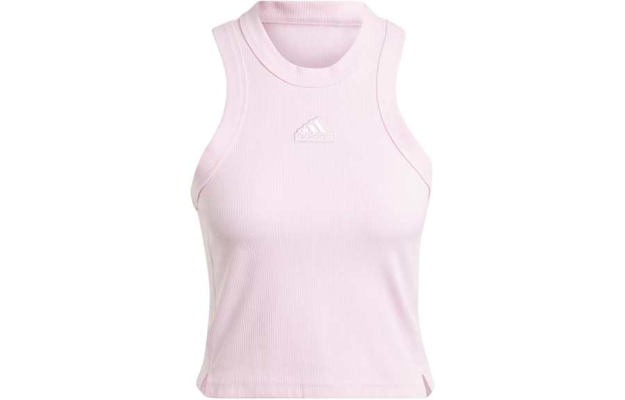 Adidas Adidas Lounge Ribbed Crop Tank Top Tank Tops Women's Pink