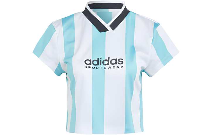 Adidas Adidas Women's Tiro Colorblock Crop Tee White/Light Aqua