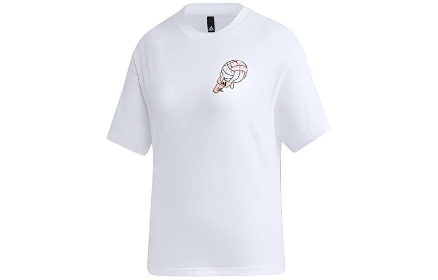 Adidas Adidas T Shirts Women's White Crew Neck Moderate Straight Fit