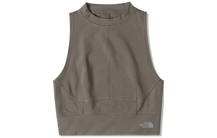 THE NORTH FACE Tank Tops Women's Brown Crew Neck Moderate Straight Fit