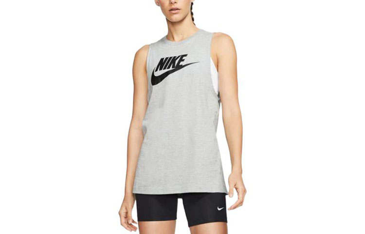 Nike Nike Tank Tops Women's Gray Crew Neck Moderate Straight Fit