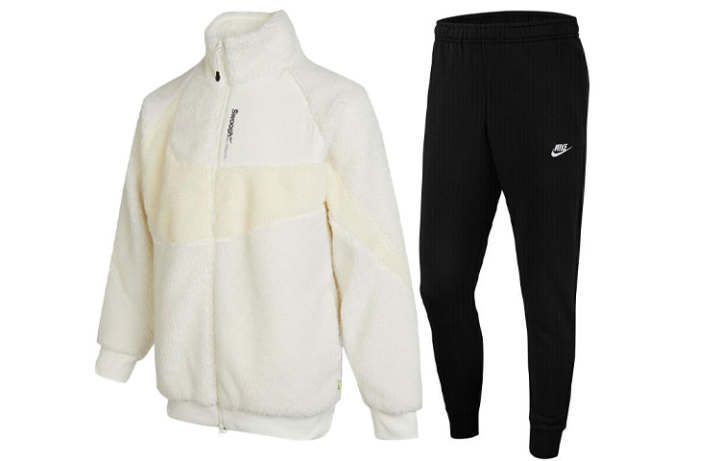 Nike Nike Casual Sportswear Men's White+Black Stand Collar Moderate