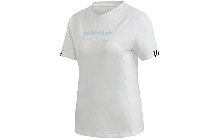 Adidas Originals T Shirts Women's White Crew Neck Moderate Straight Fit
