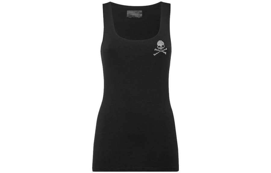 Philipp Plein rhinestone-embellished skull top