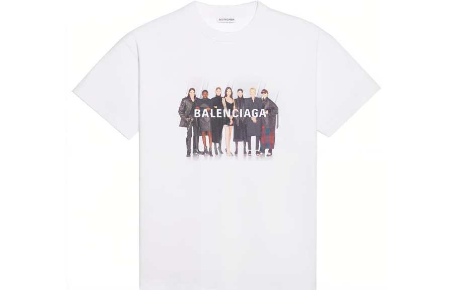 Balenciaga Drop Shoulder Sleeve T Shirt Women's White