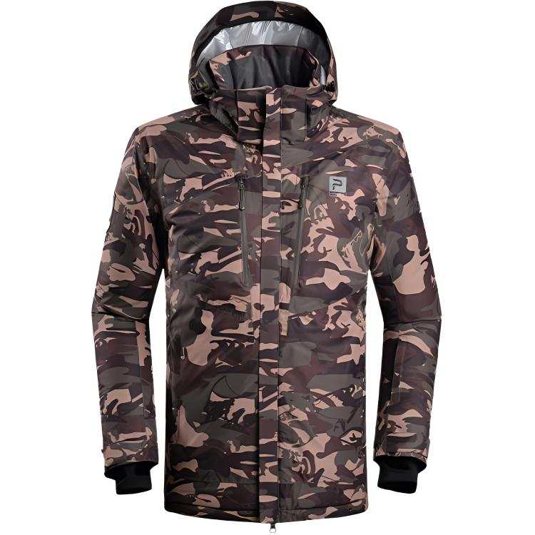 PELLIOT PELLIOT Ski Top Men's Forest Green Print