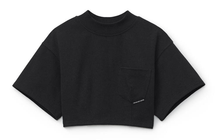 Alexander Wang Crop Tops Women's Black Crew Neck Moderate