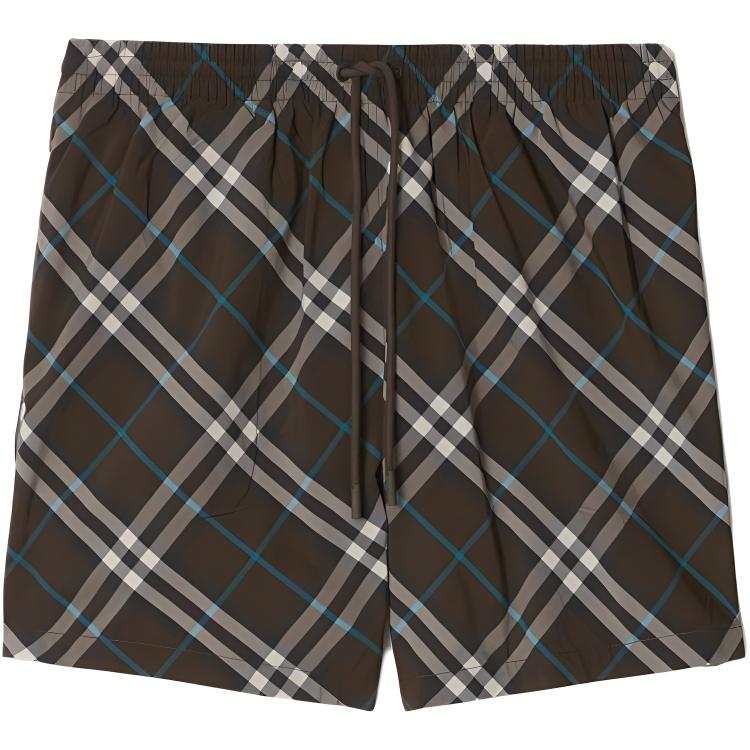 Burberry checked drawstring-waist swim shorts