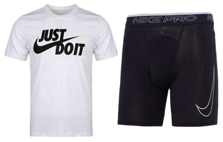 Nike Nike Casual Sportswear Men's White+Black Crew Neck Moderate
