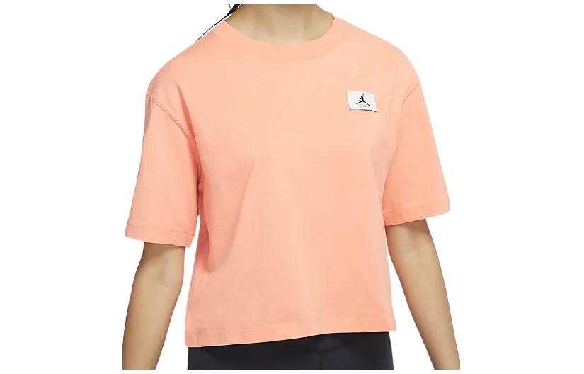 Jordan Jordan Crop Tops Women's Pink Crew Neck Moderate