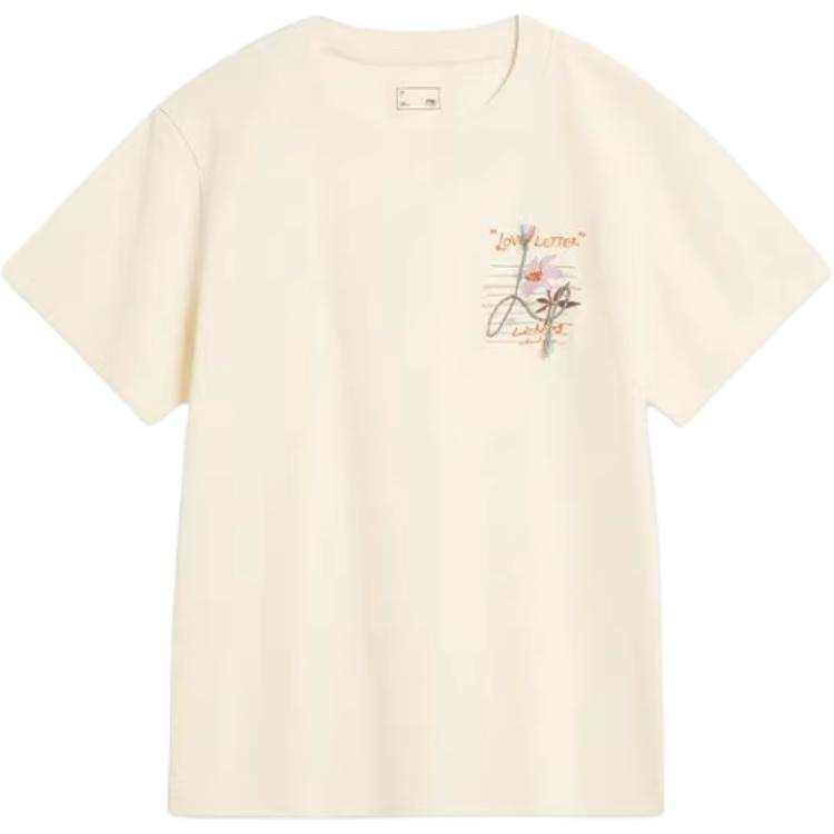 Li-Ning Li Ning Sports Life Collection T Shirt Women's Light Antique Yellow