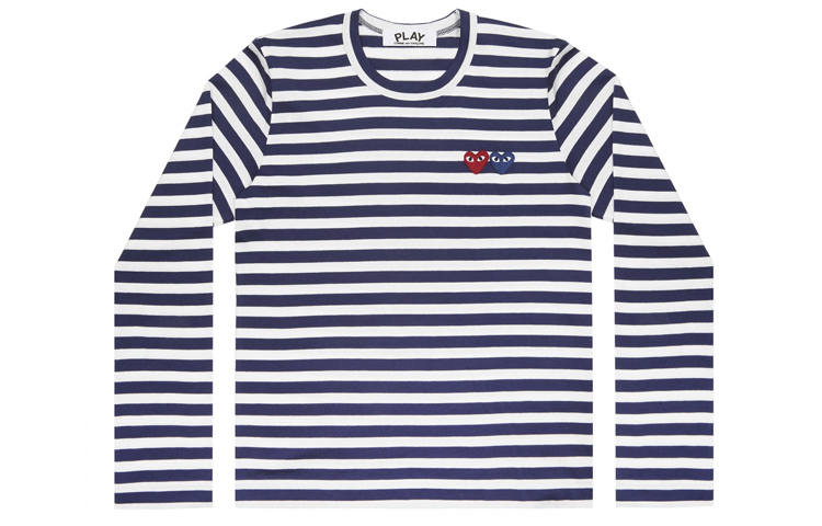 CDG Play Regular Sleeve T Shirt Women's Blue White