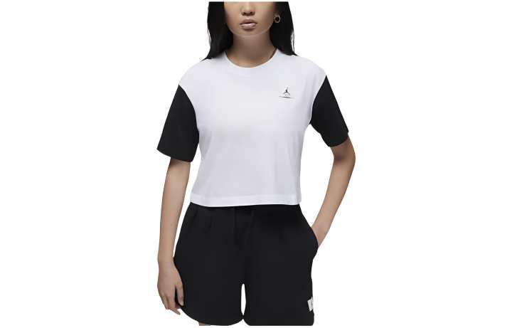 Jordan Jordan Crop Tops Women's White Crew Neck Moderate