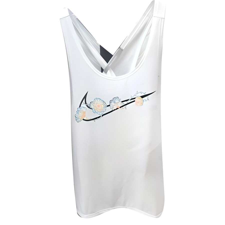 Nike Nike Tank Tops Women's White Crew Neck Moderate Straight Fit